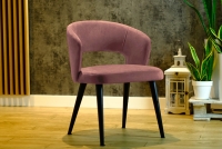 dřevěna židle Luna s čalouněným sedákem - brudny Růžová Monolith 63 / černé Nohy židle čalouněné na czarnych nogach