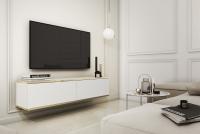 závesná TV skrinka Lurona 135 cm - Biely závesná TV skrinka Lurona 135 cm - Biely - vizualizácia