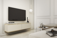 závesná TV skrinka Lurona 135 cm s frézovaným frontom MDF - béžový závesná TV skrinka Lurona 135 cm s frézovaným frontom MDF - béžový - vizualizácia