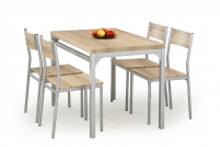 MALCOLM Komplet Stôl + 4 Stôličky Dub sonoma