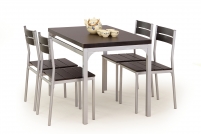 MALCOLM Komplet Stôl + 4 Stôličky Venge