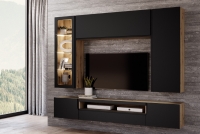 Obývací stěna do obývacího pokoje Loftia 10 - artisan/Černý mat