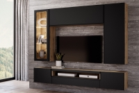Obývací stěna do obývacího pokoje Loftia 10 - artisan/Černý mat