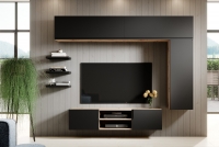 Obývací stěna do obývacího pokoje Loftia 8 - artisan/Černý mat