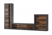 Obývací stěna malá do obývacího pokoje Zena 09 - Matera/Old style mix planked - old wood