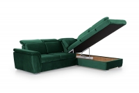 Rozkladacia rohová sedačka Milanos L II pravá - zelený zamat Monolith 37 Rohová sedacia súprava Milanos Vnútorný úložný priestor