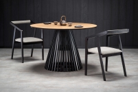Okrúhly jedálenský stôl MIYAKI 120 cm - dub / čierna miyaki Stôl Pracovná doska - Dub prírodné, noha - Čierny