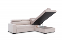 Canapea de colț cu funcție de dormit Modeno L clar Canapea de colț cu spațiu de depozitare na posciel 