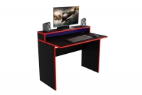 psací stůl gamingowe Gemi z tasma LED - Černý / Červený  psací stůl gamingowe Gemi z tasma LED - Černý / Červený 