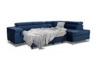 Canapea de colț cu funcție de dormit Trego L Dreapta - Albastru marin Monolith 77 Rohová sedací souprava Trego rozkladanie