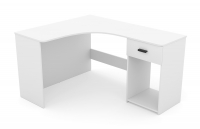 Narozne Písací stôl Corner so zásuvkou i wneka - Biely