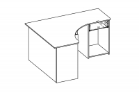 Narozne Písací stôl Corner so zásuvkou a výklenkom - Biely Narozne Písací stôl Corner so zásuvkou a výklenkom - Biely - Rozmery Skrinky