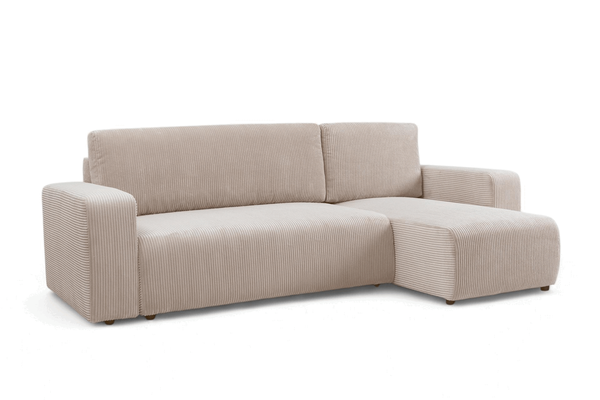 Rozkládací rohová sedací souprava Avia Mini - béžová Anafi 22 Rohová sedací souprava Avia Mini rozkládací uniwersalny prawo/levá - béžová manšestr Anafi 22 