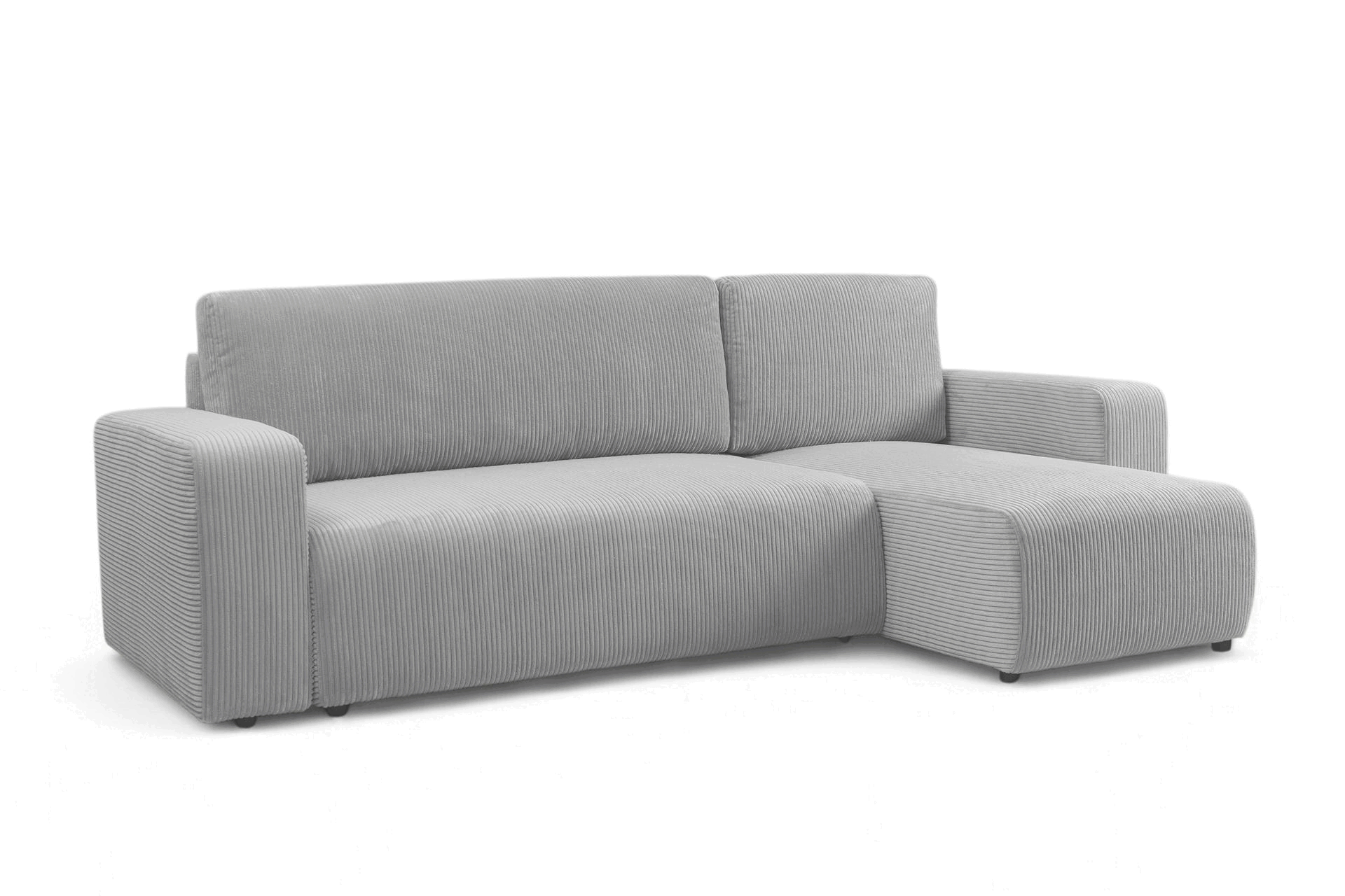 Rozkládací rohová sedací souprava Avia Mini - šedá Lincoln 86 Rohová sedací souprava Avia Mini rozkládací uniwersalny prawo/levá - šedá manšestr Lincoln 86