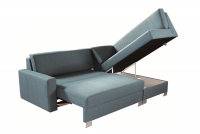 Rohová rozkladacia sedačka do obývačky Bergamo  Rohová sedacia súprava s úložným priestorom rozkldany 
