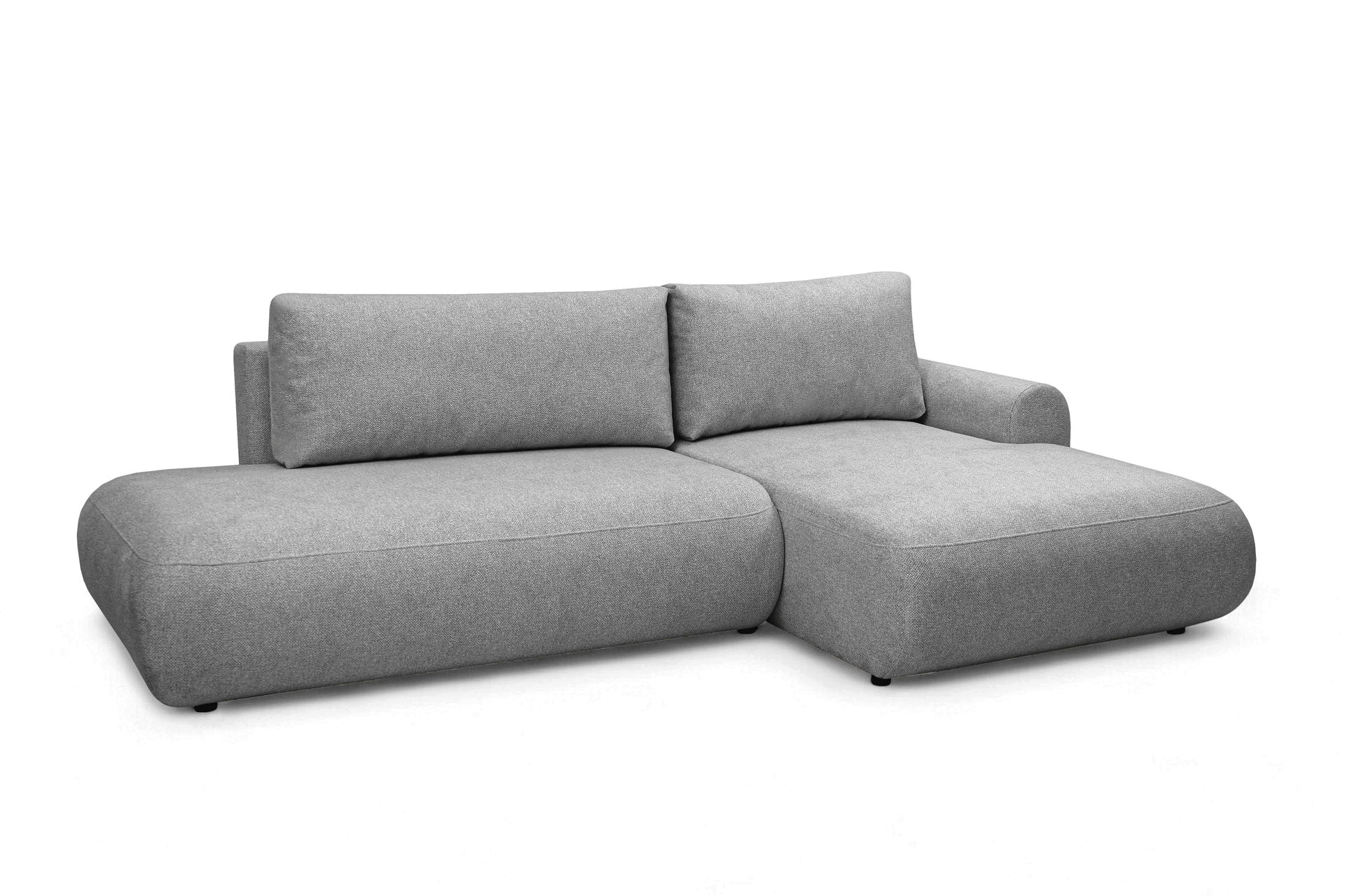 Rozkládací rohová sedací souprava Lotulis L II pravá - šedá Blur 18 Rohová sedací souprava Lotulis L rozkládací pravá - šedá Pletenina hydrofobowa Blur 18