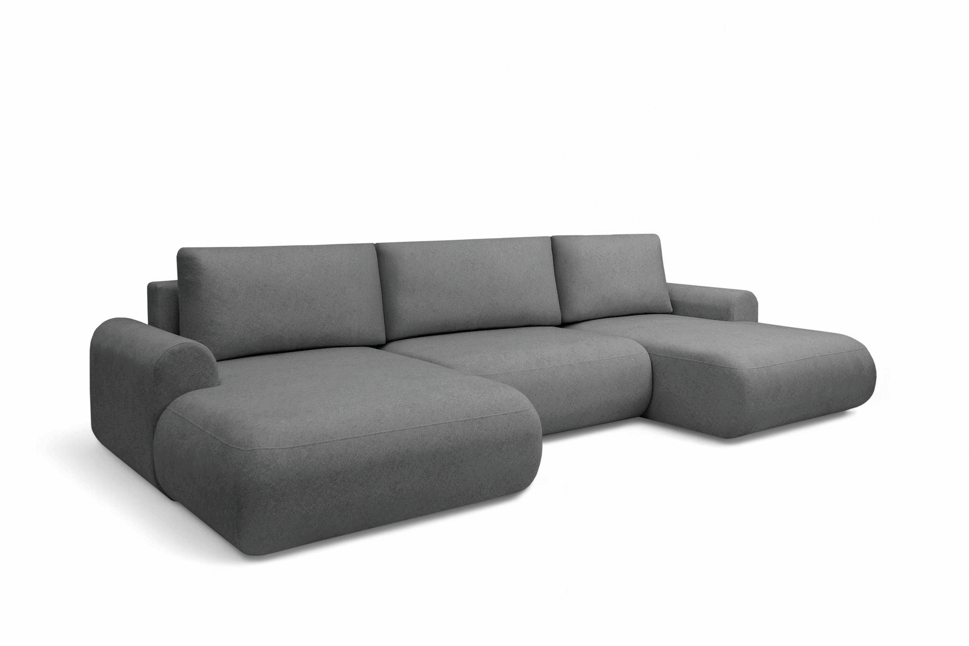 Rozkladacia rohová sedacia súprava Lotulis U - sivá pletenina Ado 1614 Rohová sedacia súprava Lotulis U s funkciou spánku - šedá plecionka Ado 1614 