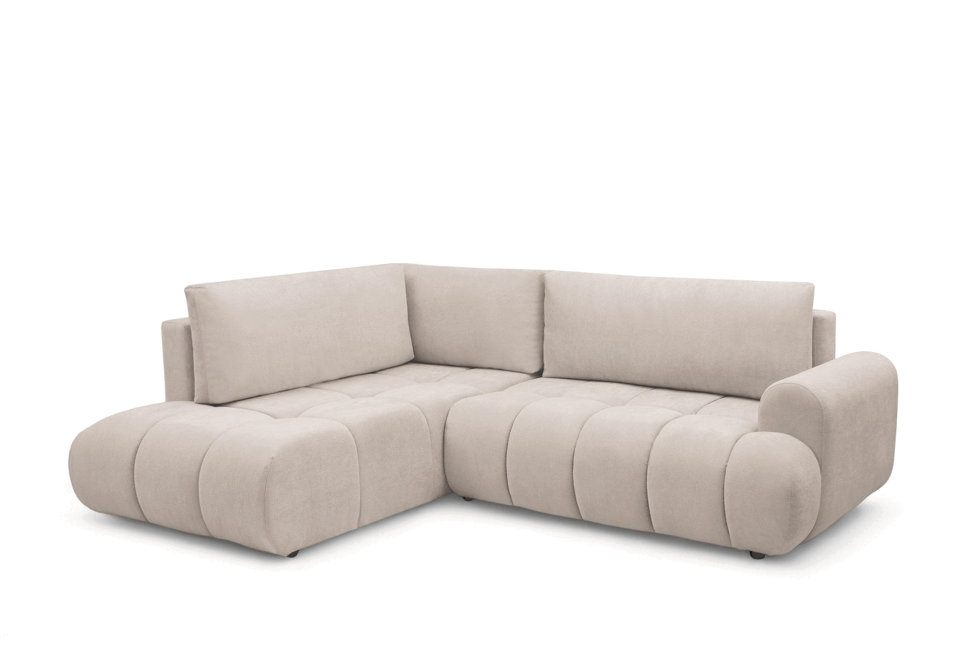 Rozkladacia rohová sedačka Lutario L ľavá - béžová hydrofóbna pletenina Venice 2026 Rohová sedacia súprava Lutario L s funkciou spánku Ľavá strana - Béžová plecionka hydrofobowa Venice 2026