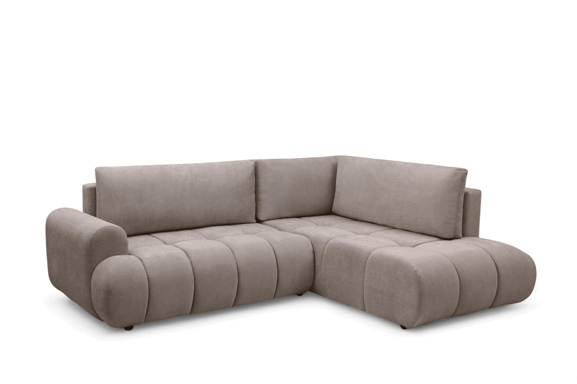 Rozkladacia rohová sedačka Lutario L pravá - tmavobéžová hydrofóbna pletenina Venice 2031 Rohová sedacia súprava Lutario L s funkciou spánku pravá strana - ciemnobezowa plecionka hydrofobowa Venice 2031 