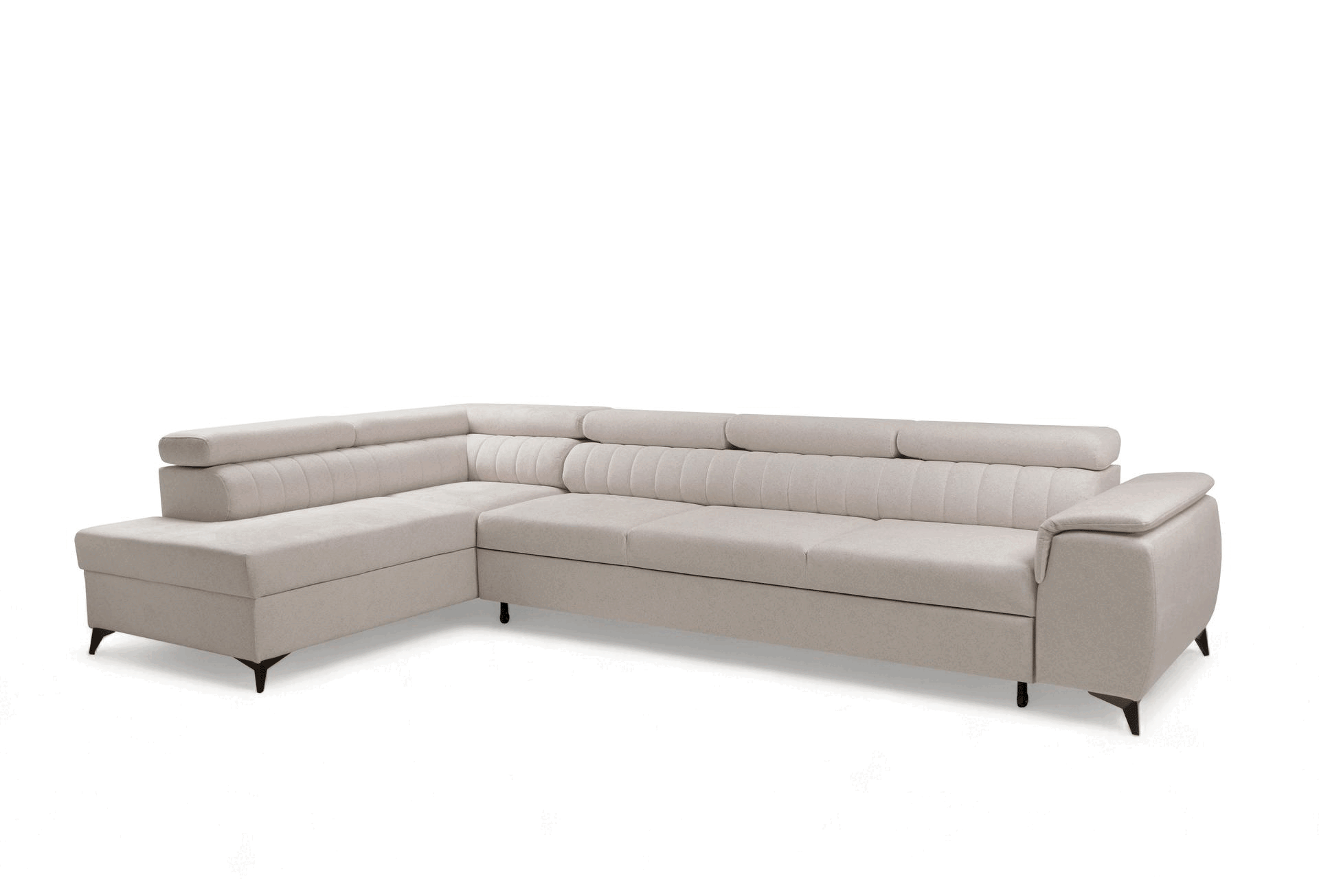 Rohová pohovka Monrose Maxi levá s funkcí spánku - krémová tkanina Ado 1601 Rohová sedací souprava Monrose Maxi rozkládací levá - kremowa plecionka Ado 1601 Halva 