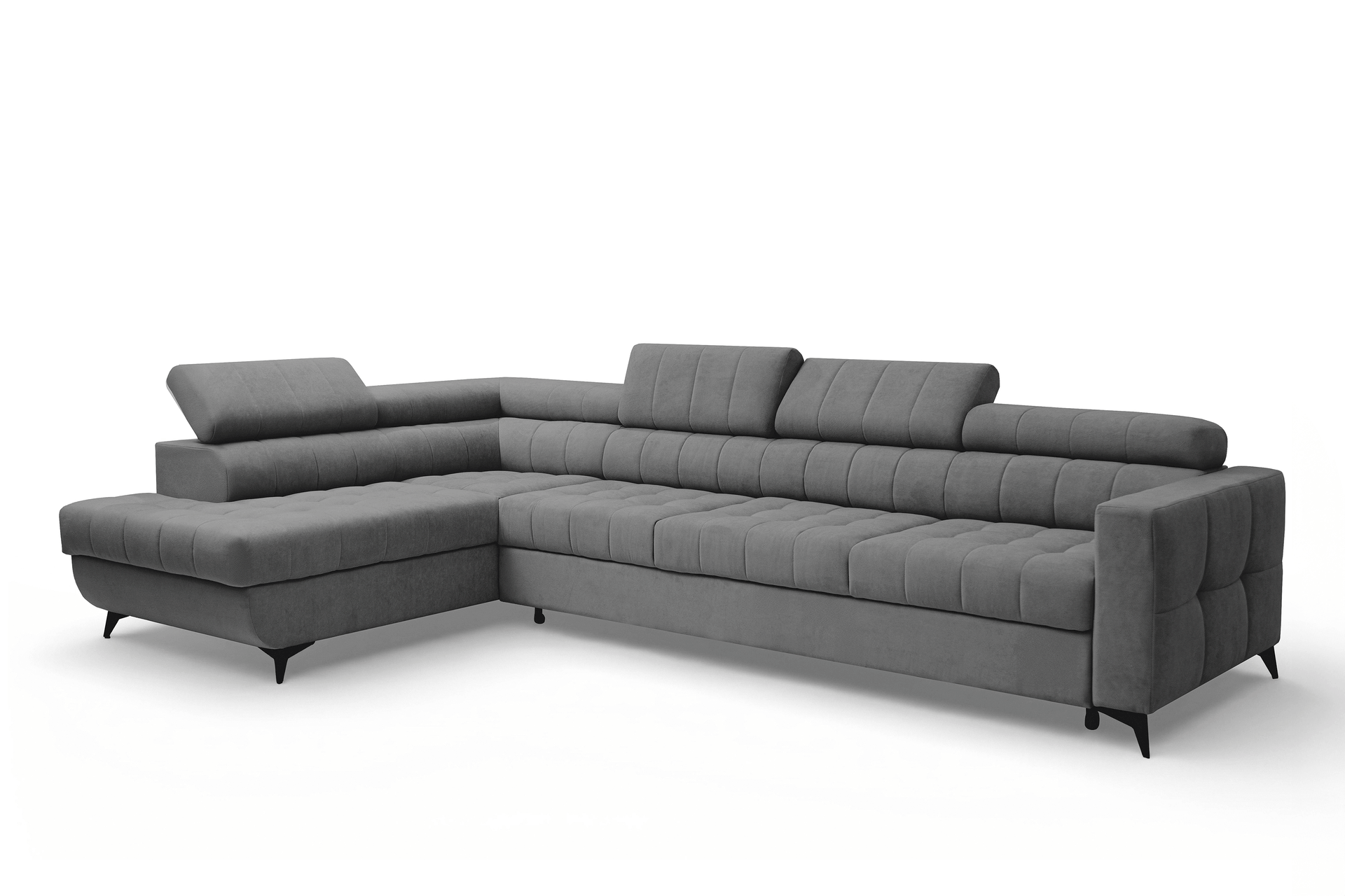 Rohová sedačka Nardo Maxi s funkciou spania ľavá - sivý plyš Pretty 17 Rohová sedacia súprava Nardo Maxi s funkciou spánku Ľavá strana - šedý plusz Pretty 17