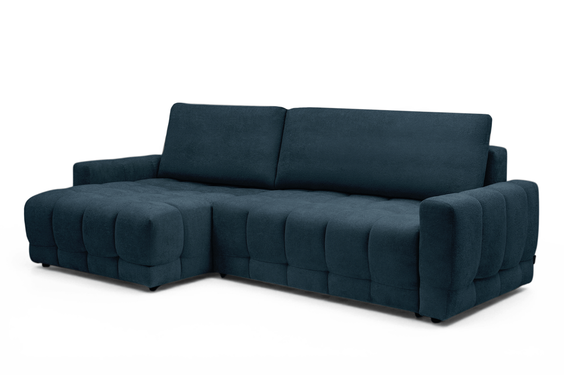 Rohová sedacia súprava Sorenio s funkciou spánku Ľavá strana - námornícka modrá plecionka Murano 843 Rohová sedacia súprava Sorenio s funkciou spánku Ľavá strana - námornícka modrá plecionka Murano 843