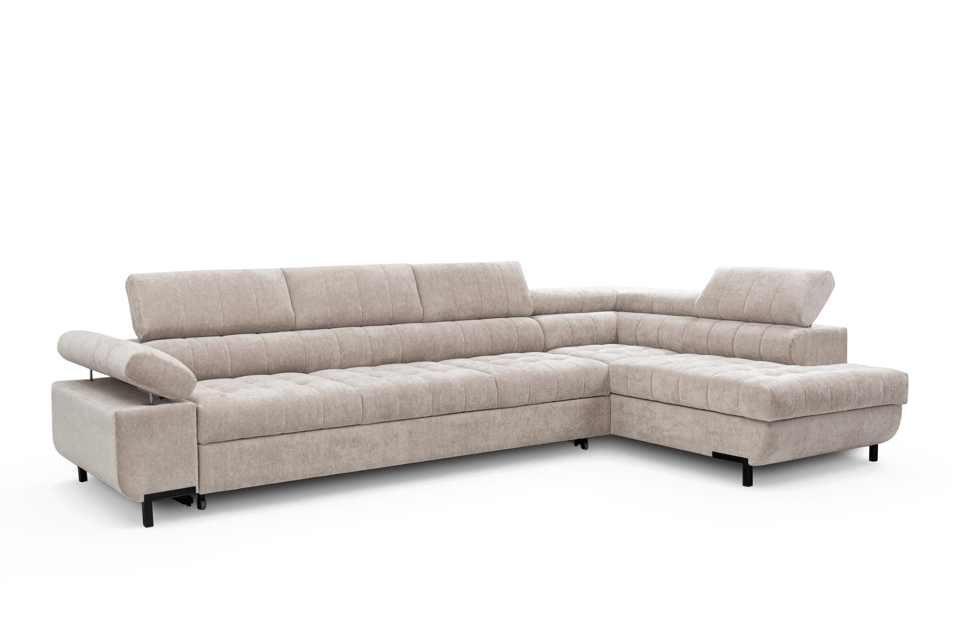 Rohová sedačka Tyrion Maxi s funkciou spania pravá - béžový šenil Vibe 08 Rohová sedacia súprava Tyrion Maxi s funkciou spánku pravá strana - béžový šenil Vibe 08