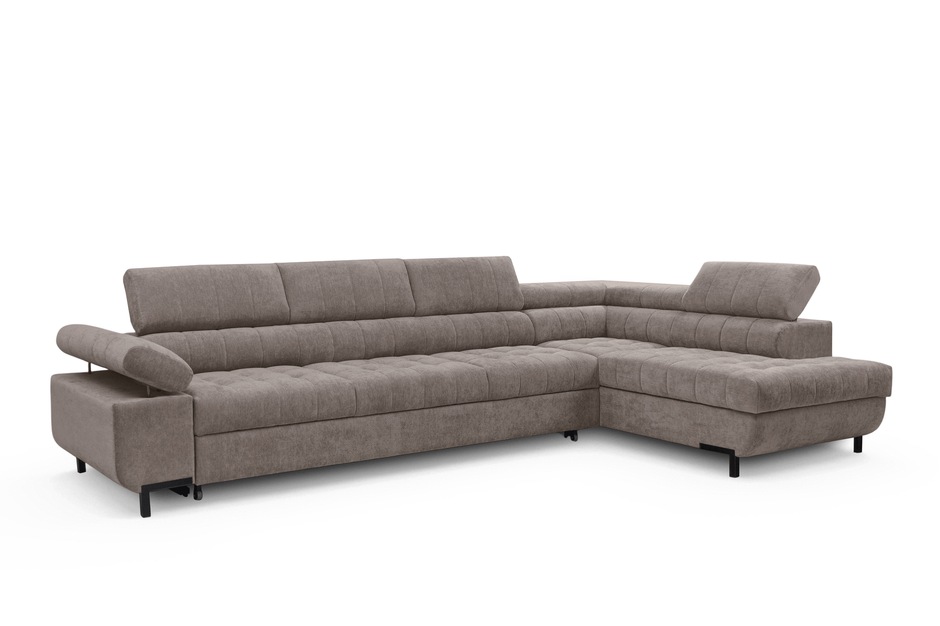 Rohová sedačka Tyrion Maxi s funkciou spania pravá - hnedý šenil Vibe 21 Rohová sedacia súprava Tyrion Maxi s funkciou spánku pravá strana - Hnedý šenil Vibe 21