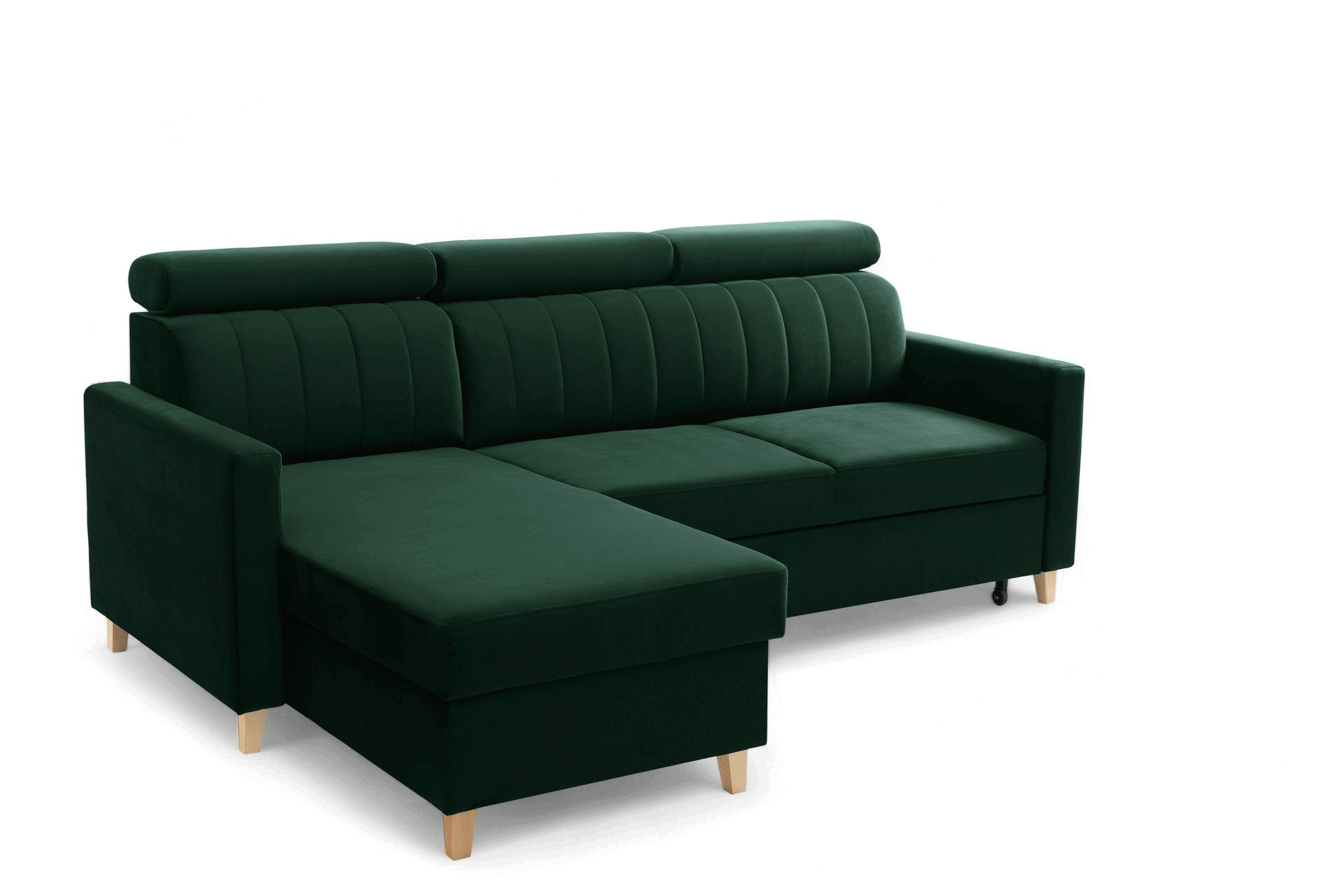 Rohová sedačka Vario s rozkladom univerzálna pravá/ľavá - zelený zamat Bluvel 78 Rohová sedacia súprava Vario s funkciou spánku uniwersalny prawo/Ľavá strana - Zelený velúr Bluvel 78