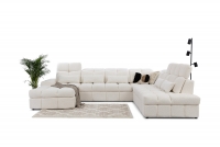 Canapea colțar cu scaun extensibil electric Magnelio U II Set canapea Coltar alb pentru living