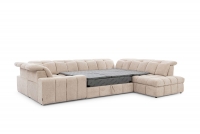 Set canapea colțar cu scaun extensibil electric Magnelio U Set de canapele de colț care se rabatează pentru a dormi