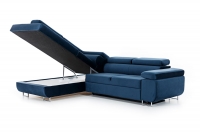 Canapea de colț cu funcție de dormit Annabelle Stânga - Albastru marin Monolith 77 Rohová sedací souprava Annabelle Úložný prostor