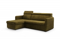 Barcelia Mini kanapéágy, alvó funkcióval - Enjoy New 41 vízlepergető zöld szövet Narożnik z funkcją spania Barcelia Mini - zielona tkanina hydrofobowa Enjoy New 41
