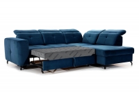 Rohová sedacia súprava Belavio L Pravý - Monolith 77 námornícka modrá Rozkladacia rohová sedacia súprava do spania 