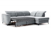 Rohová sedacia súprava Belavio L Pravý - šedý látka Monolith 84 šedý Rozkladacia rohová sedacia súprava do spania 
