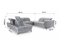 Canapea de colț cu funcție de dormit Belavio U IV Audio Set canapea coltar cu functie de dormit Belavio U IV  Audio - dimensiuni
