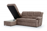 Canapea de colț Belluno Mini cu funcție de dormit  - Partea stângă Hnědá Rohová sedací souprava s úložným prostorem na posciel 