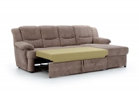 Canapea de colț Belluno Mini cu funcție de dormit - Partea dreaptă Hnědá Rohová sedací souprava mini rozkládací na spaní