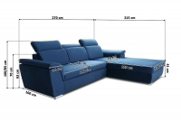 Rohová sedacia súprava s funkciou spánku Milanos Mini - Monolith 48, Strana pravá - Výpredaj 