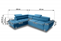 Set canapea de colț cu tetiere reglabile Annabelle Modern Rohová sedací souprava do obývacího pokoje