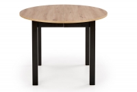 stůl Rotund pliere 102 Neryt - stejar artizanal / Černý okragly stůl na czarnych nogach