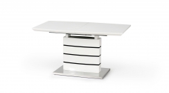 rozkládací Stôl do jedálne Nord - biela / Čierny nord Stôl bílý-černý (3p=1szt)