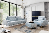 Rozkládací pohovka Nicole - Miu 2052 modrá  / zlaté nožky Komplet nábytku wypoczynkowych do obývacího pokoje 