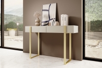 Moderný konzolový/toaletný stolík Verica - kašmír / zlaté nožičky 