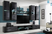 moderná Obývacia stena do obývacej izby Blade 4 - Čierny Čierna Obývacia stena do obývacej izby