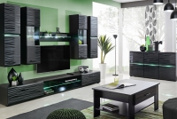 Moderná obývacia stena do obývačky Blade 4 - čierny Moderný komplet nábytku 