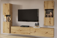 TV skrinka stojaco - závesná 180 cm AVA 40 - artisan / Čierny Nábytok v modernom štýle