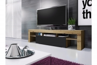 moderná TV skrinka Vera 158 cm - Dub artisan/čierny mat TV skrinka do salonu