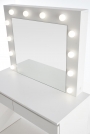 Moderný toaletný Stolík Hollywood s osvetlením - biely moderná Toaletný Stôlík hollywood z podswietleniem - Biely