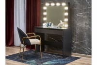 moderní Toaletní stolek Hollywood z podswietleniem - Černý moderní Toaletní stolek Hollywood z szuflada i oswietleniem LED - Černý